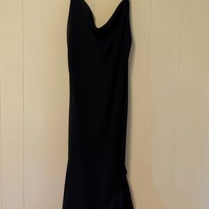 Black dress with pink under ruffle. Size 6